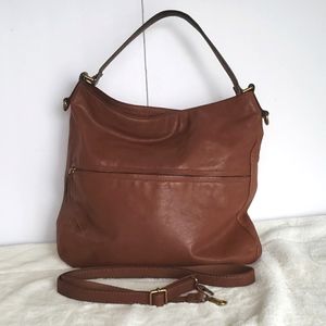 Fossil Corey Brown Leather Hobo Bag